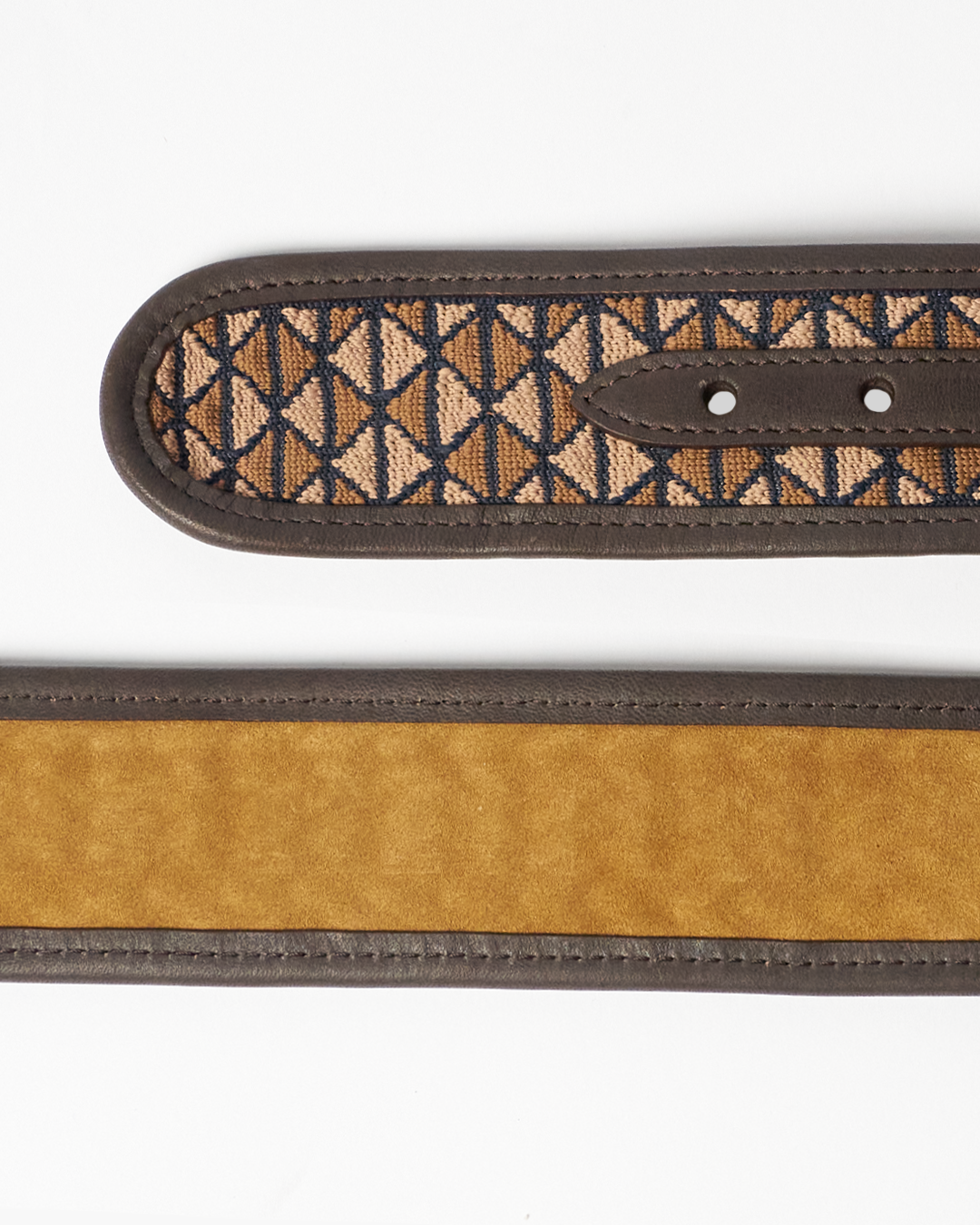 The Chico, Textured-Knit Navy Leather Belt