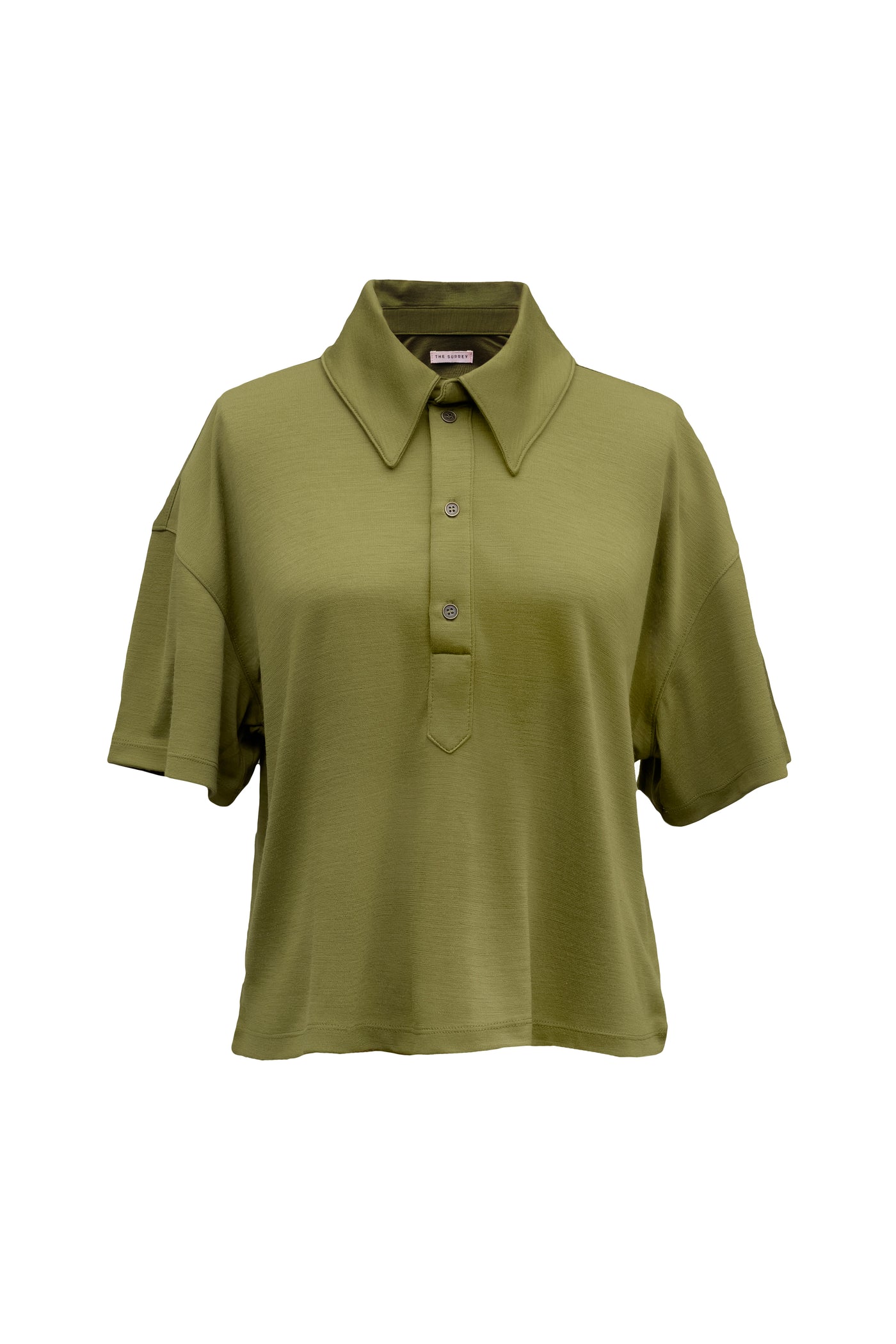 Vespa Box Crop Polo - Picnic Green