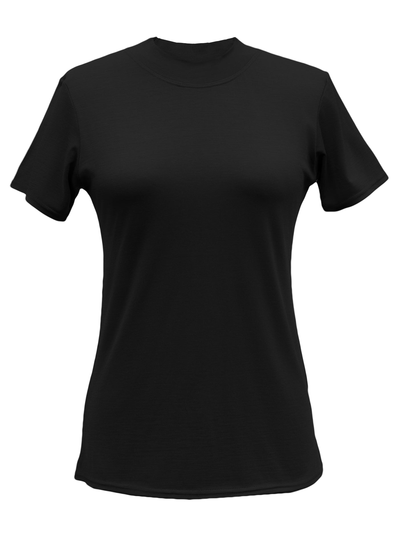 The short Sleeve Mock Neck - Black