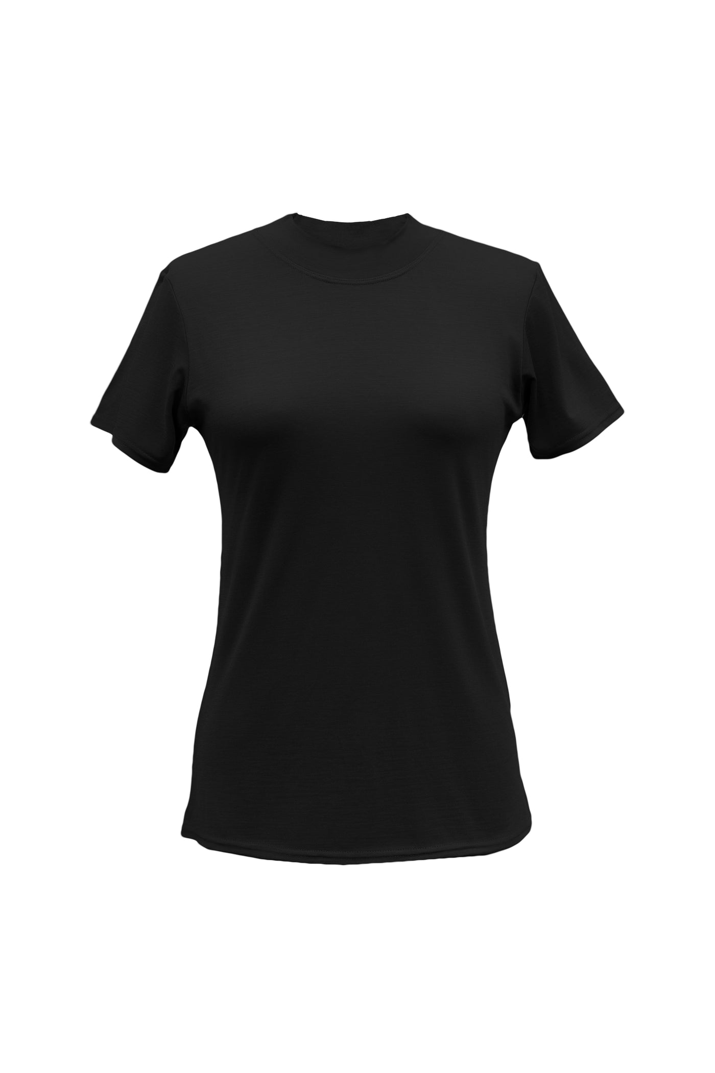 The short Sleeve Mock Neck - Black