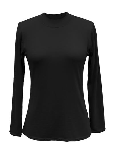 The Long Sleeve Mock Neck - Black