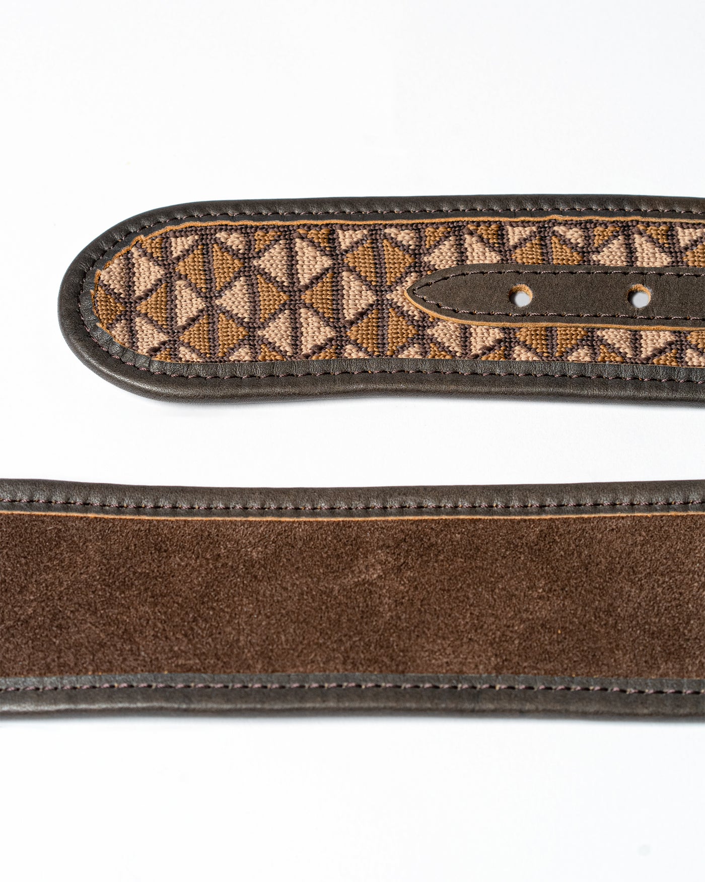 The Chico, Textured-Knit Brown Leather Belt